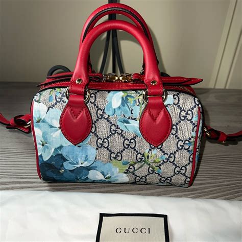 gucci mini boston bloom|GUCCI GG Supreme Monogram Blooms Mini Boston Navy Blue .